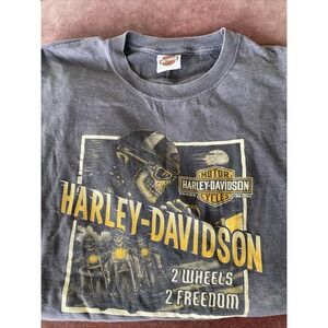 Harley Davidson T-Shirt Size 2X,  2 Wheels 2 Freedom Pocono Mts PA  GRAY READ
